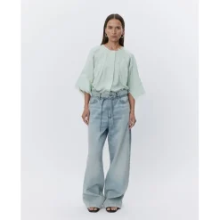 Zelie Green Lily Fringe Crepe Shirt